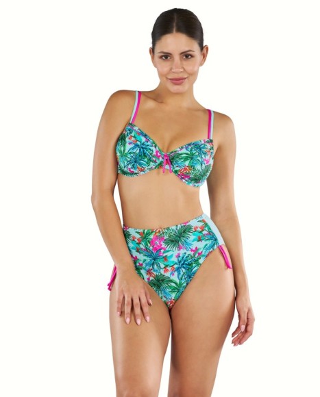 Bikini mujer estampado floral con sujetador capacidad, escote
