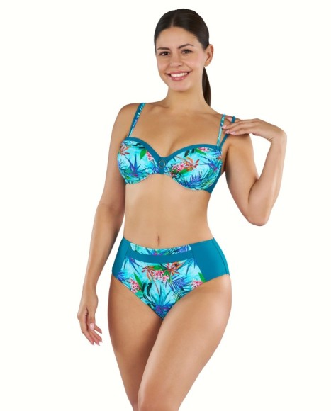 Bikini mujer en azul con sujetador capacidad escote graduable