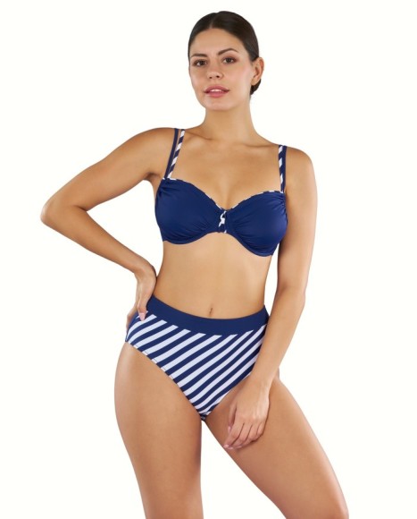 Bikini mujer en azul con sujetador capacidad escote graduable