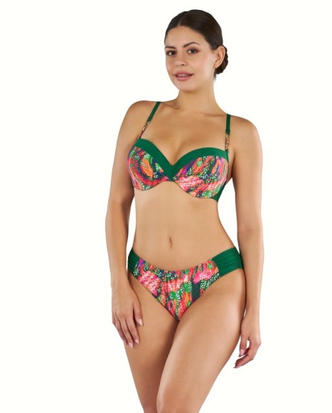 Bikini mujer en verde con sujetador semitriangular con foam y