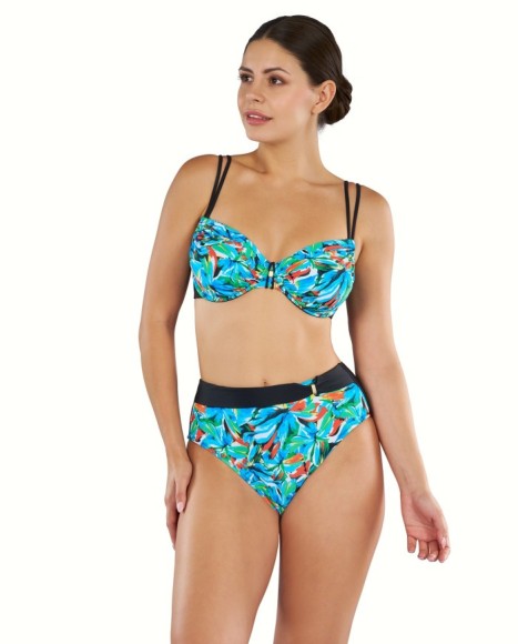 Bikini mujer en azul con sujetador capacidad escote graduable