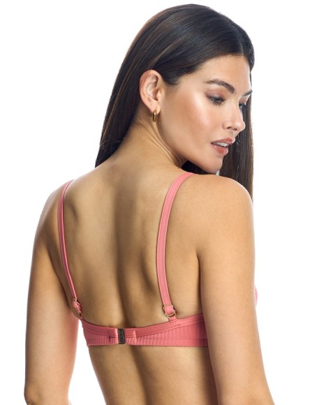 Sujetador de bikini mujer en rosa copa básica con aro Sujetador de bikini mujer en rosa copa básica con aro