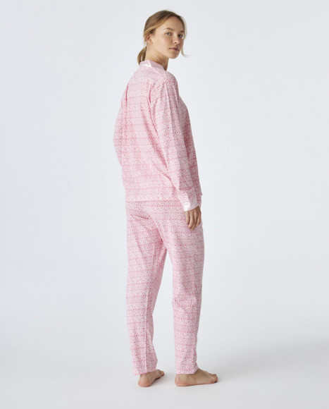 Pijama de mujer de algodón en color rosa Pijama de mujer de algodón en color rosa