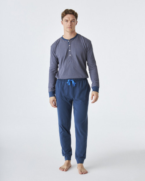 Pijama de hombre algodón de color azul Pijama de hombre algodón de color azul