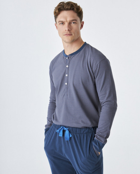 Pijama de hombre algodón de color azul Pijama de hombre algodón de color azul