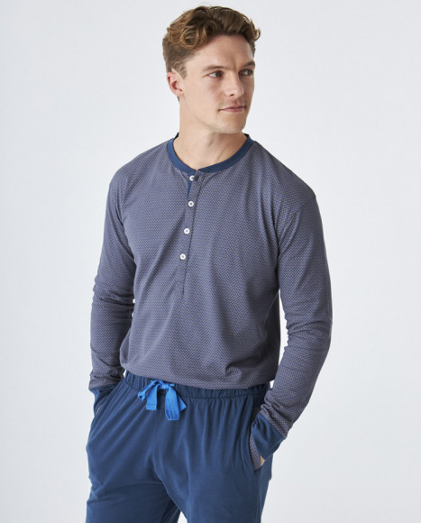 Pijama de hombre algodón de color azul Pijama de hombre algodón de color azul