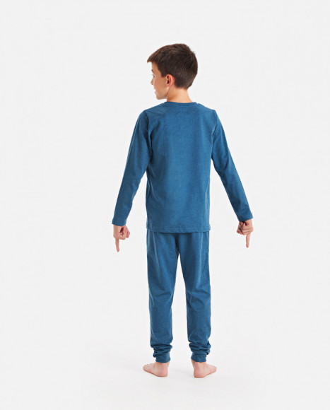 Pijama para niño de algodón en color azul Pijama para niño de algodón en color azul