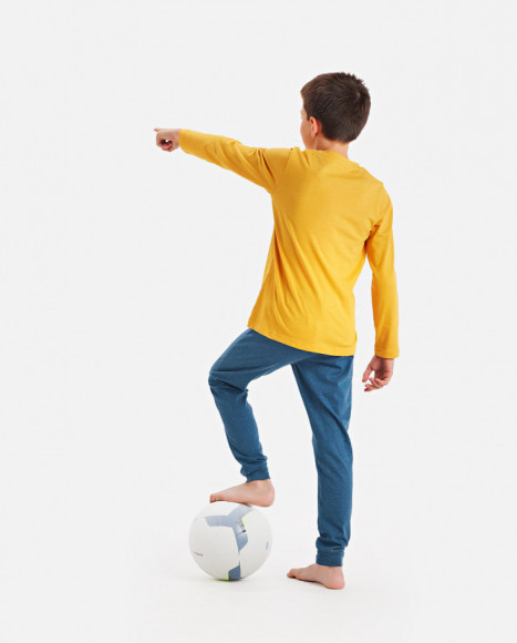 Pijama para niño de algodón en color amarillo y azul Pijama para niño de algodón en color amarillo y azul