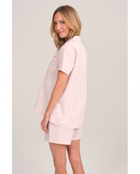 Pijama mujer en rosa con botones y bolsillo Pijama mujer en rosa con botones y bolsillo