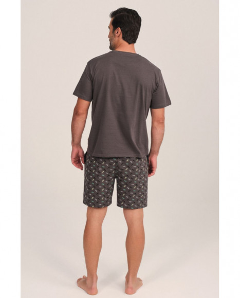 Pijama de hombre en gris con estampado skater Pijama de hombre en gris con estampado skater