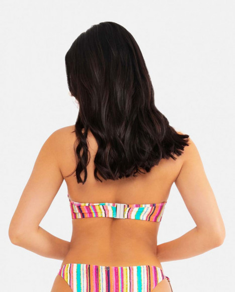 Top de bikini mujer color rosa bandeau con borla decorativa Top de bikini mujer color rosa bandeau con borla decorativa