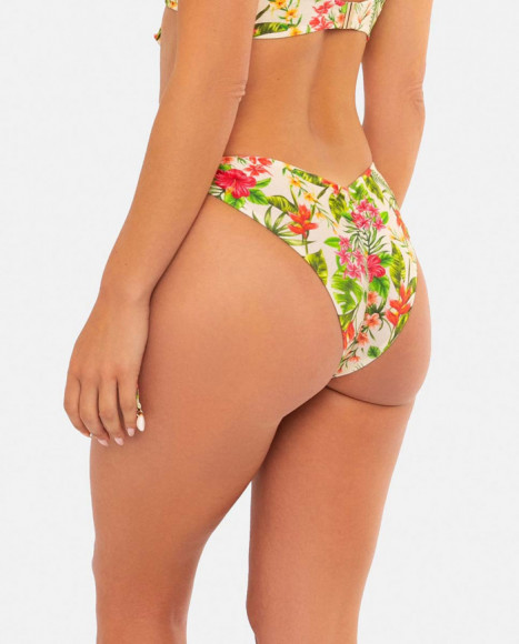 Braguita de bikini mujer color beige con estampado tropical Braguita de bikini mujer color beige con estampado tropical