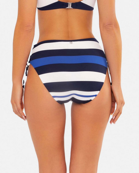 Braguita de bikini para mujer color azul con diseño a rayas y Braguita de bikini para mujer color azul con diseño a rayas y