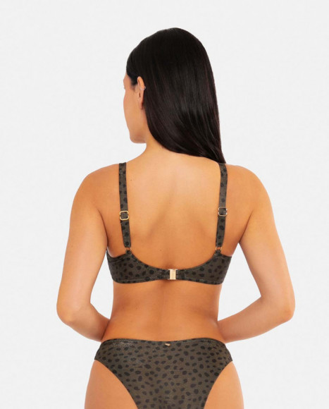 Top de bikini para mujer en color verde con estampado de Top de bikini para mujer en color verde con estampado de