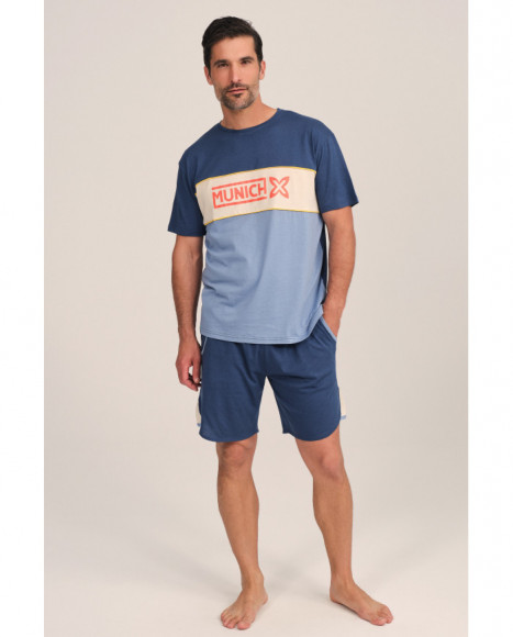 Conjunto para hombre en azul con detalle de logo Conjunto para hombre en azul con detalle de logo