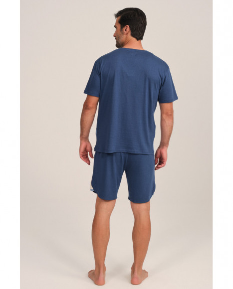 Conjunto para hombre en azul con detalle de logo Conjunto para hombre en azul con detalle de logo