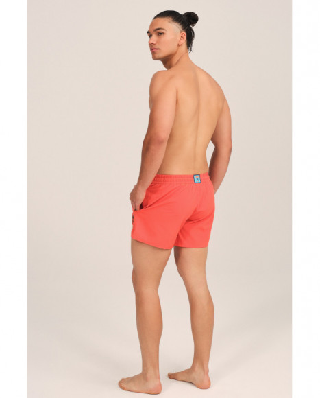 Bañador para hombre en coral con logo bordado