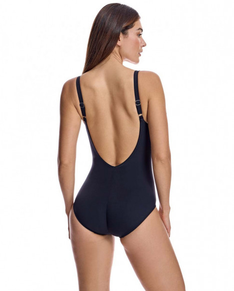 Bañador para mujer clásico corte pico en color azul marino Bañador para mujer clásico corte pico en color azul marino