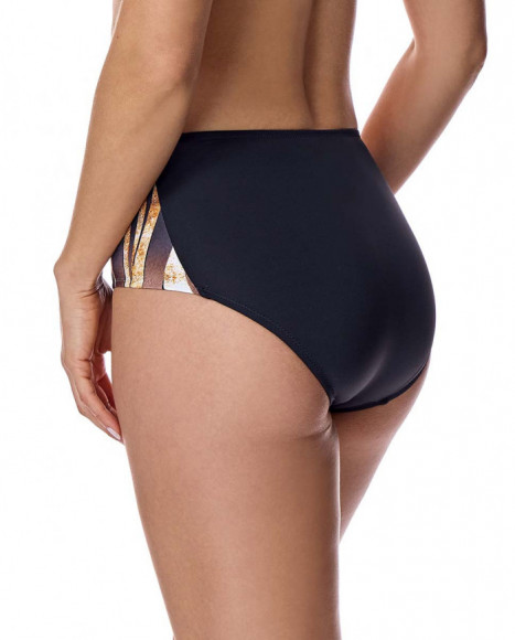 Braga de bikini para mujer clásica tipo faja con refuerzo delante en color negro