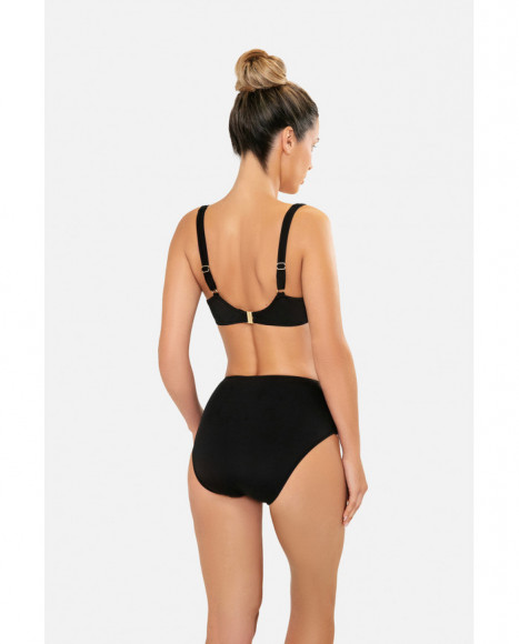 Bikini para mujer de capacidad reductor y refuerzo lateral sin relleno con aro de color negro Bikini para mujer de capacidad reductor y refuerzo lateral sin relleno con aro de color negro