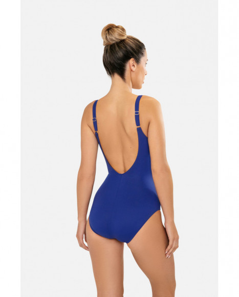 Bañador para mujer de escote cruzado con foam de color azul marino Bañador para mujer de escote cruzado con foam de color azul marino