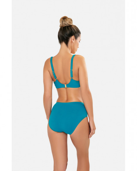 Bikini para mujer de capacidad y refuerzo lateral sin relleno y con aro de color turquesa Bikini para mujer de capacidad y refuerzo lateral sin relleno y con aro de color turquesa