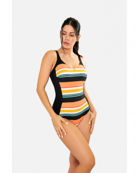 Bañador femenino con relleno ligero en tono negro