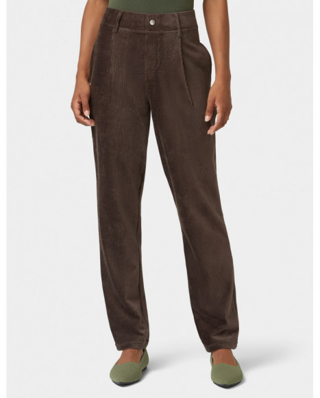 Pantalón mujer color marron tejido pana, con ajuste relajado Pantalón mujer color marron tejido pana, con ajuste relajado
