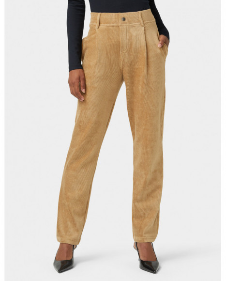 Pantalón mujer color camel tejido pana y bolsillos traseros funcionales Pantalón mujer color camel tejido pana y bolsillos traseros funcionales