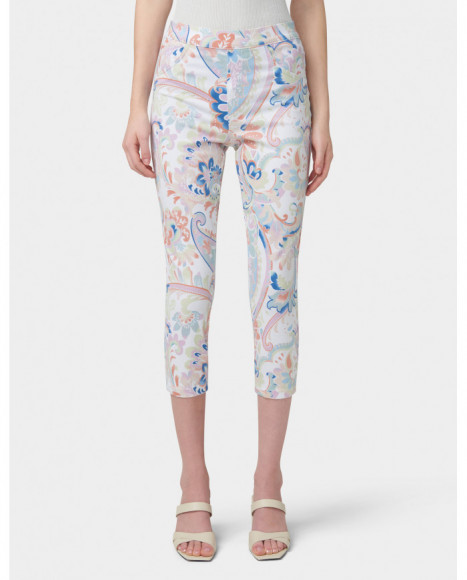Pantalón capri mujer estampado paisley de tejido ultrasuave Pantalón capri mujer estampado paisley de tejido ultrasuave
