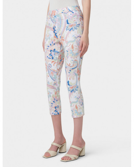 Pantalón capri mujer estampado paisley de tejido ultrasuave Pantalón capri mujer estampado paisley de tejido ultrasuave