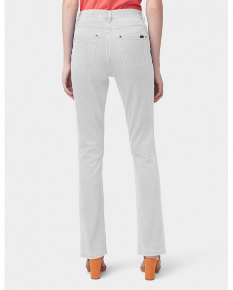 Pantalón mujer color gris corte baby bootcut, y bolsillos traseros funcionales