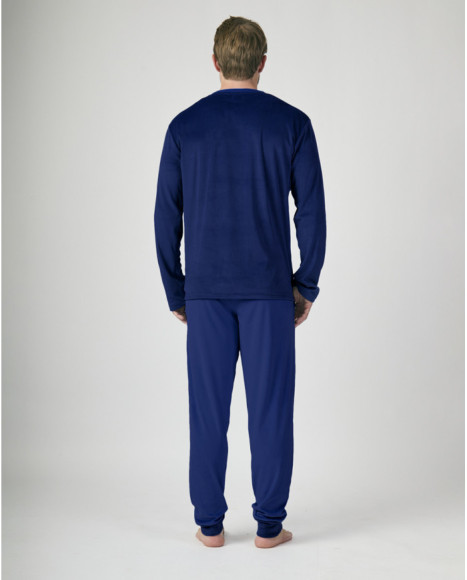 Pijama de hombre azul marino con logo multicolor Munich Pijama de hombre azul marino con logo multicolor Munich