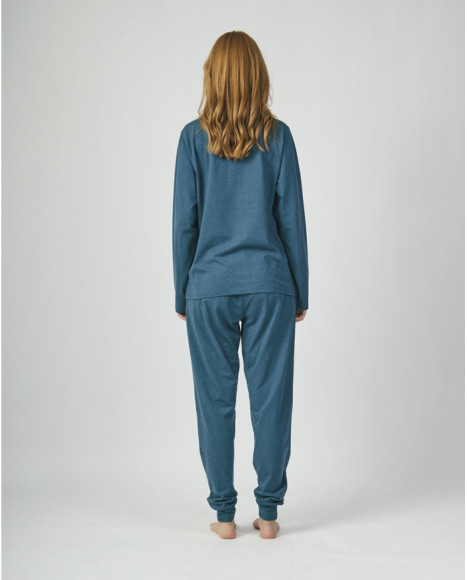 Pijama de mujer en azul con estampado de estrellas Munich Pijama de mujer en azul con estampado de estrellas Munich