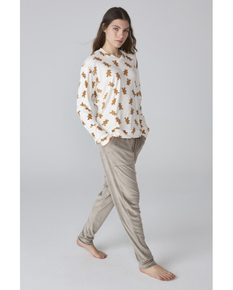 Conjunto de pijama para mujer en estampado ositos