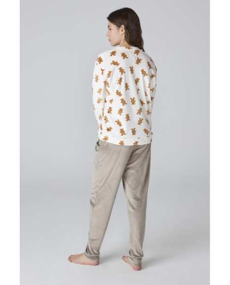 Conjunto de pijama para mujer en estampado ositos