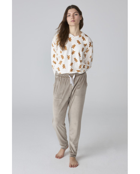 Conjunto de pijama para mujer en estampado ositos