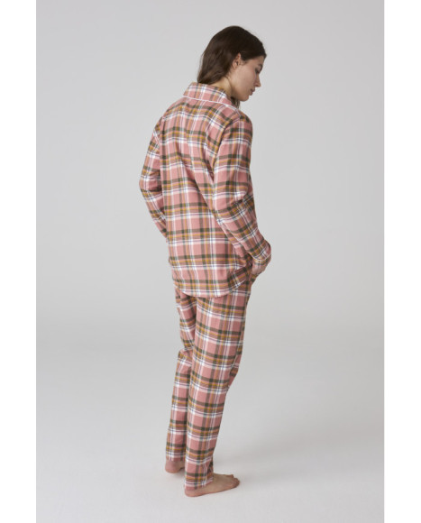 Conjunto de pijama para mujer en rosa con estampado de cuadros