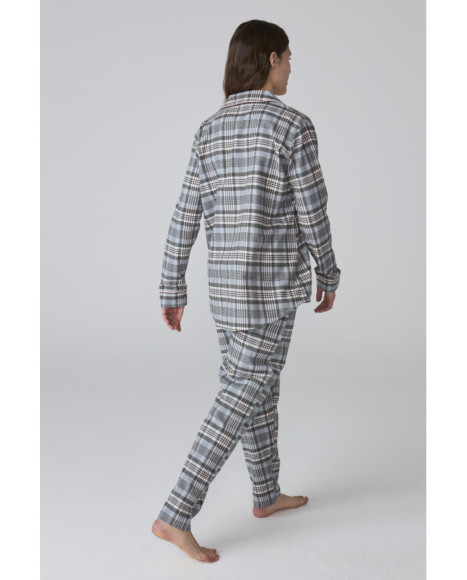 Pijama de mujer de franela con estampado de cuadros