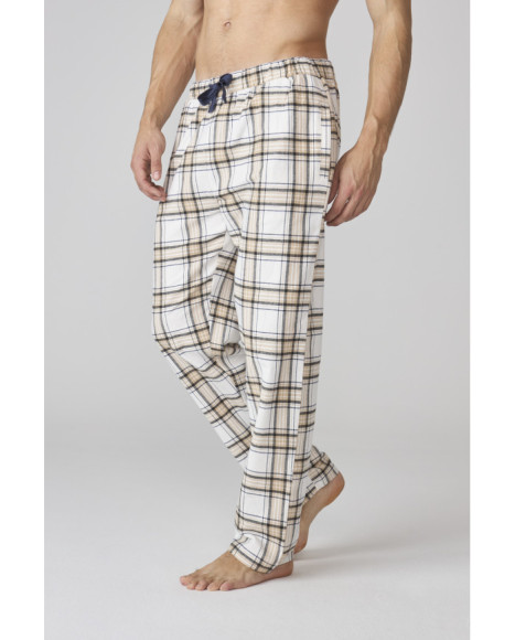 Conjunto de pijama para hombre en marrón y pantalón a cuadros