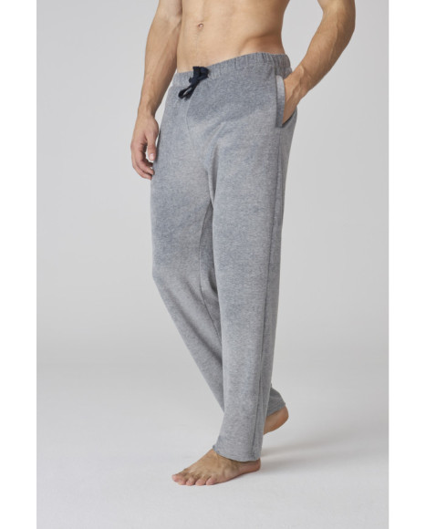 Conjunto de pijama para hombre gris y bolsillo en contraste