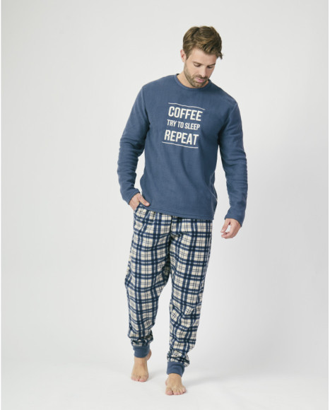Pijama de hombre en azul...