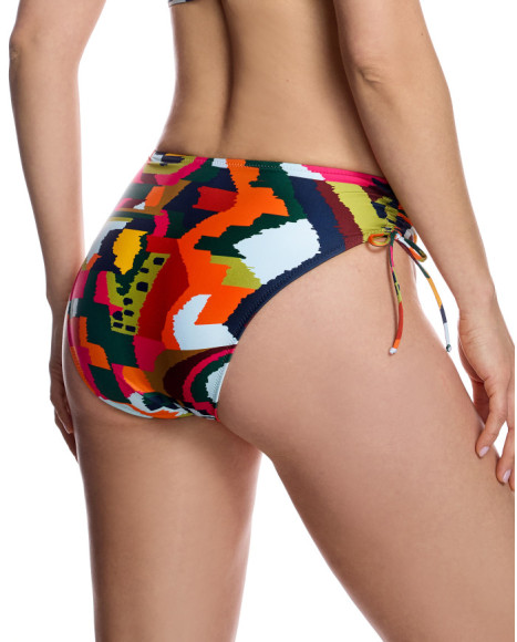 Braga de bikini para mujer con laterales regulables y estampado geométrico abstracto