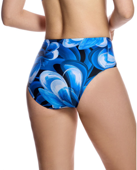 Braguita de bikini de mujer con talle alto y panel drapeado frontal