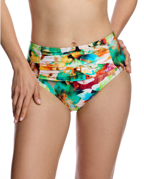 Braguita de bikini de mujer con talle alto y drapeado frontal