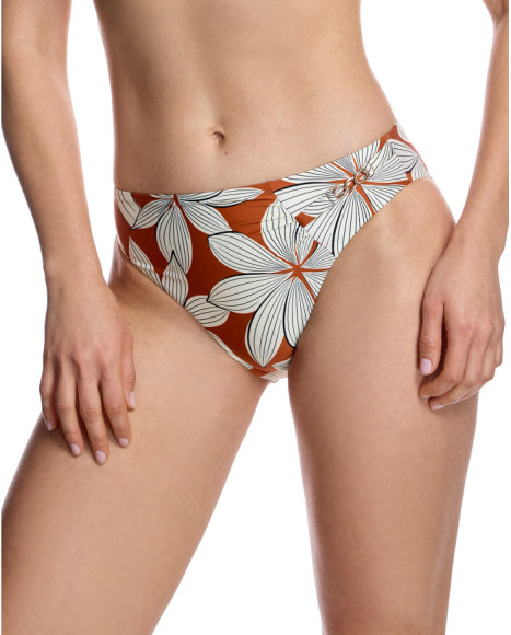 Braguita de bikini de mujer con detalle de cadena y diseño floral