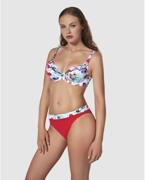 Top bikini capacidad escotado reforzado en espalda y bajo pecho Costera