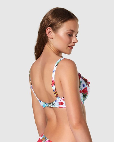 Top bikini capacidad escotado reforzado en espalda y bajo pecho Costera