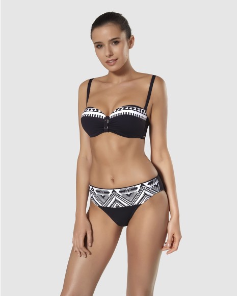 Top bikini corte strapless con copa y aro Rodas