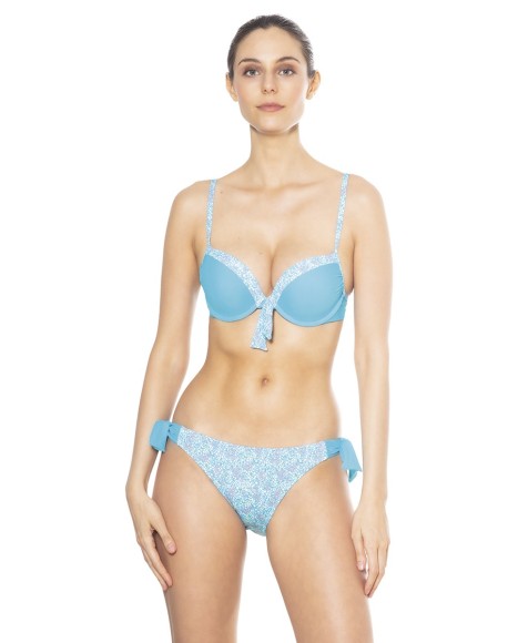 Braga bikini estampada con lazos al costado Flores liberty